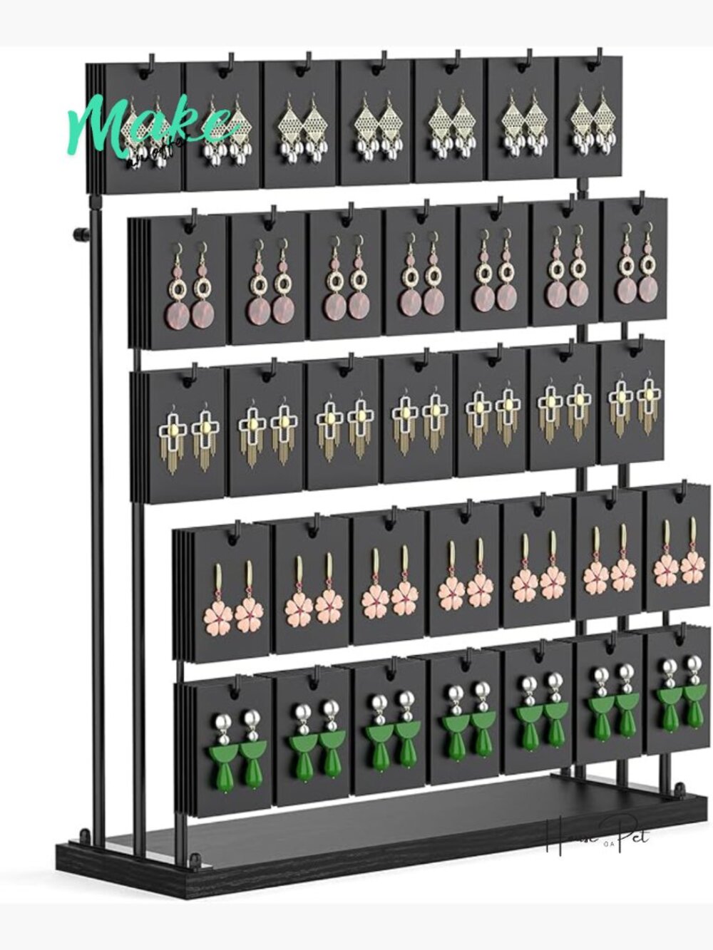 Earring Display Stand with 35 Hooks, Jewelry Organizer for Vendors